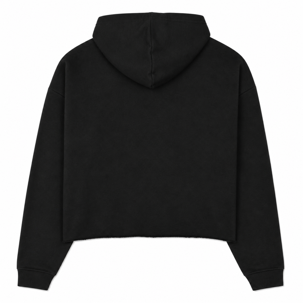 Cute But Cursed black women's cropped hoodie blank back with raw hem